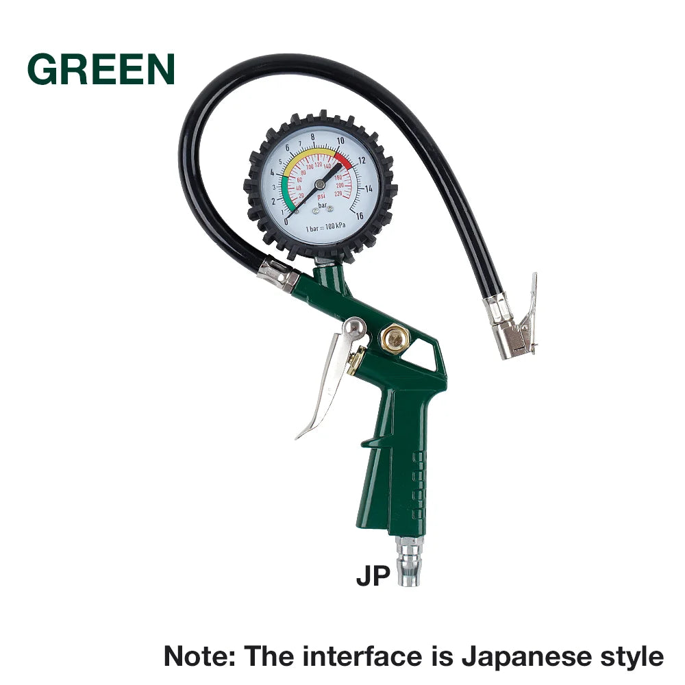 0–220 PSI / 0–16 Bar Tire Pressure Gauge – Dual Scale