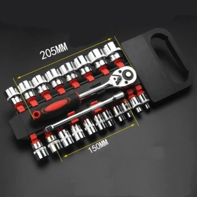 12-Piece Ratchet Wrench Socket Set – 4–13mm Metric – Chrome Vanadium Steel – Motorcycle / Bicycle / Car / Boat – from $20