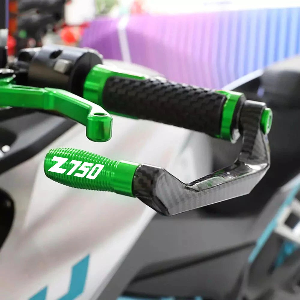 Kawasaki Z750 2007–2010 Brake & Clutch Lever Hand Guard Protector – CNC Aluminum + Carbon Fiber – 22mm – 8 Colors – $28
