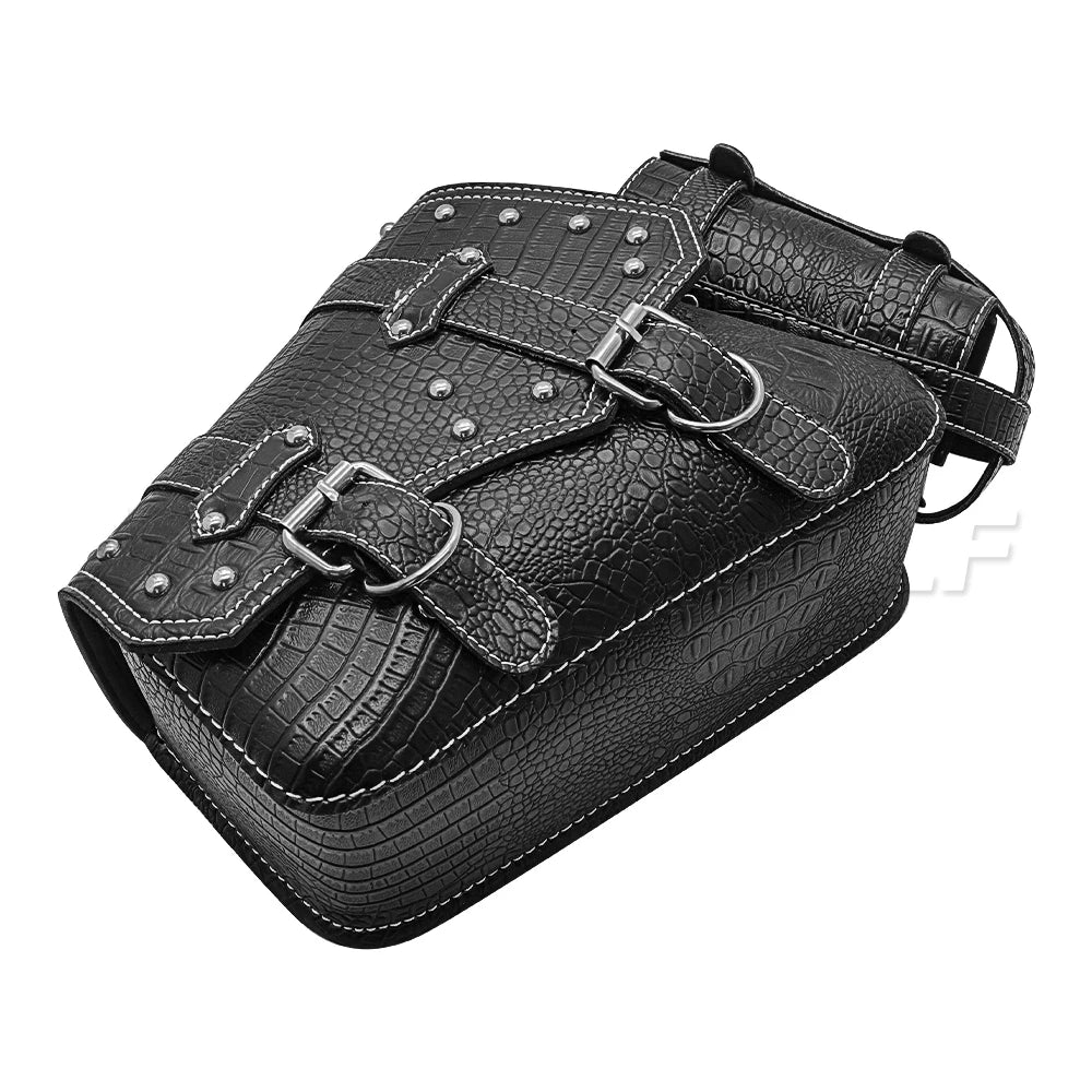 mofastwolf Sportster Iron 883 XL883 1200 Saddlebag Waterproof Storage Bag Motorcycle Swingarm Bag Side Tool Bag PU Leather Hard-Shell Detachable Water Bottle Bag – A-Side / B-Side (1PC)