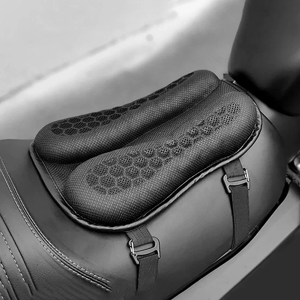1PC Universal Motorcycle Gel Seat Cushion 3D Honeycomb Structure Breathable and Shock Absorption Pad for Comfortable Long Rides