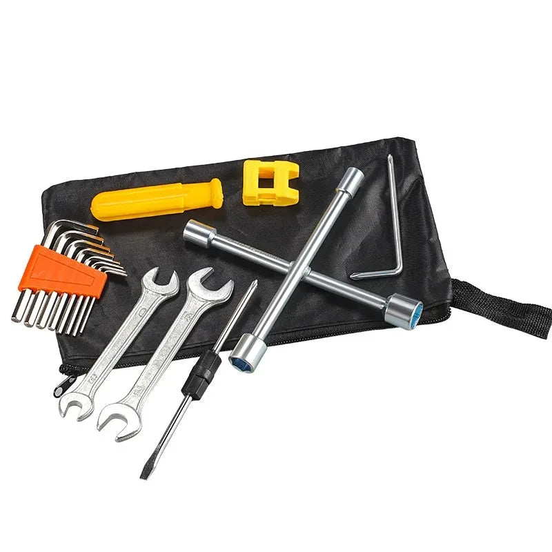 NIUXIANG 8-Piece Socket Wrench, Screwdriver & Hex Tool Kit – Bicycle & Motorcycle Repair – Portable Tool Bag – $14