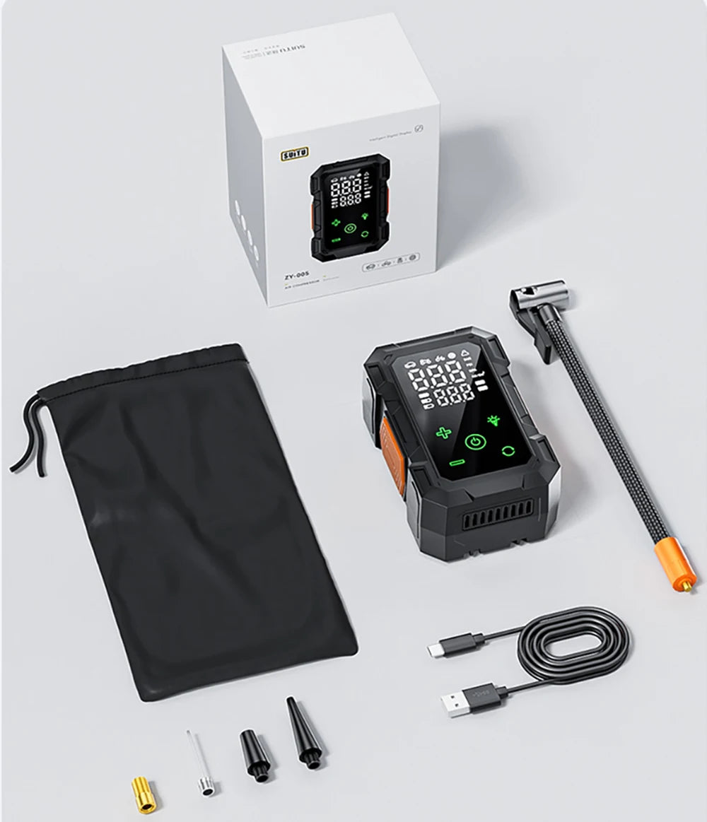 Portable Air Compressor – Cordless Tire Inflator with Digital Display
