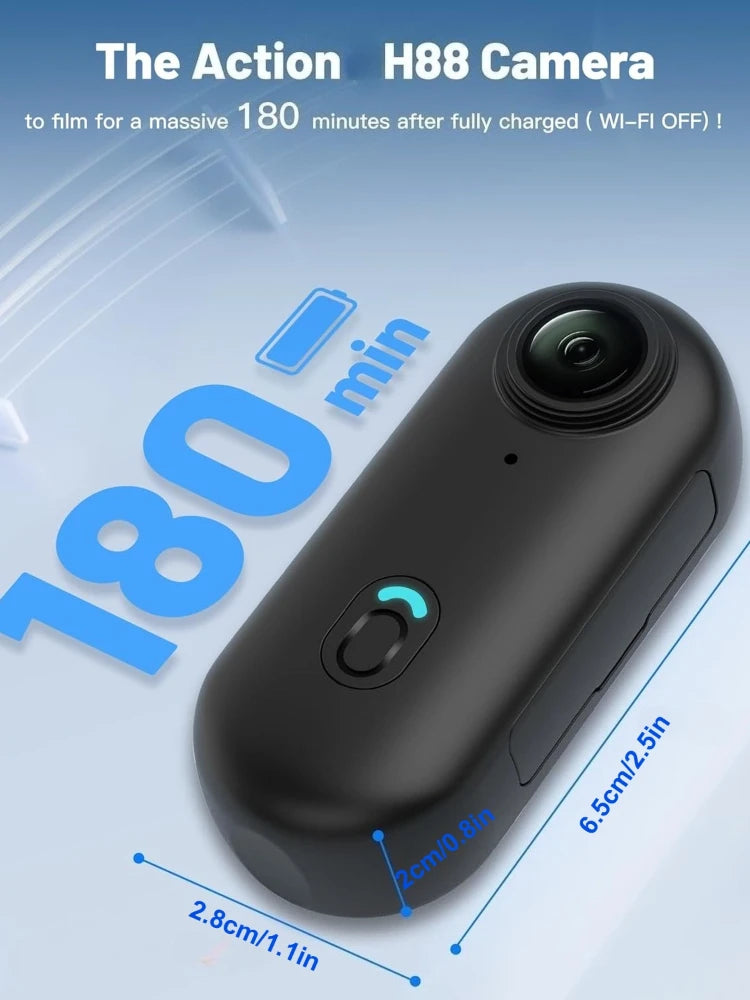 1080P Thumb Motorcycle Helmet Cam Tiny Portable Spring Clip POV Action Camera 8MP Sony Sensor Hands-Free Vlogging Motorcycle Camera for Cycling Motorcycle Bike