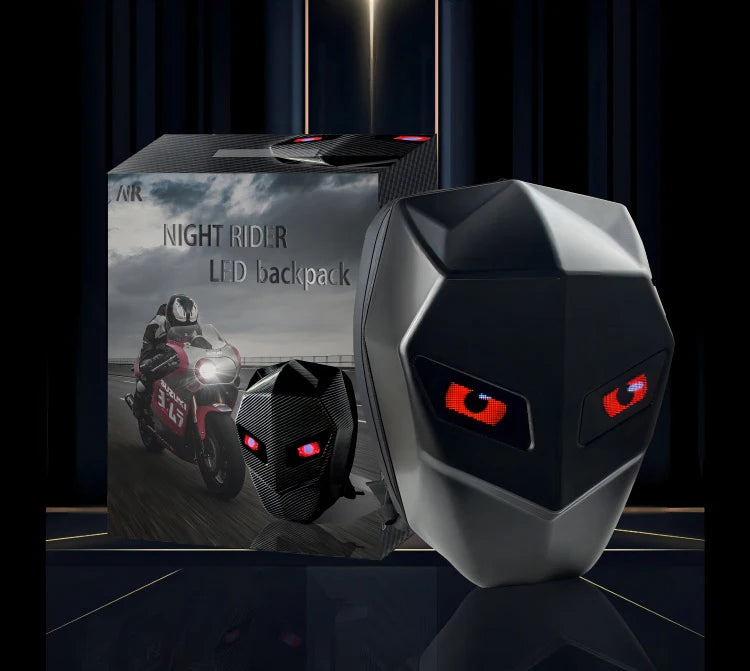 Motorcycle Backpack – NR Spark L E D Eyes Hard Shell Waterproof Helmet Bag