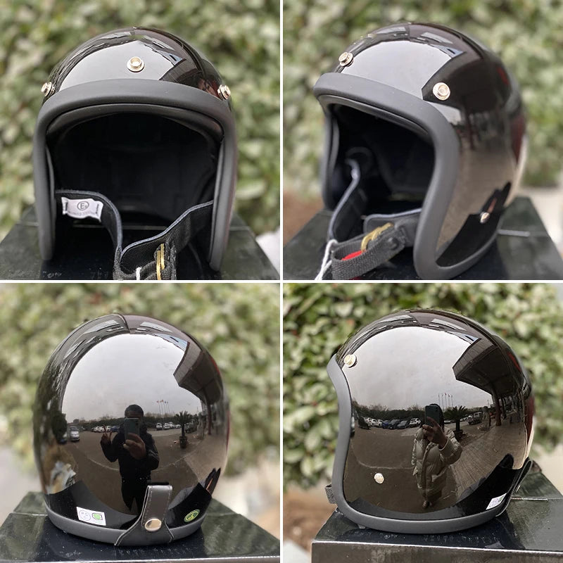 Open Face Helmets – BLD 500TX Retro Motorcycle Helmet, Vintage Small-Shell Jet & Scooter Helmet