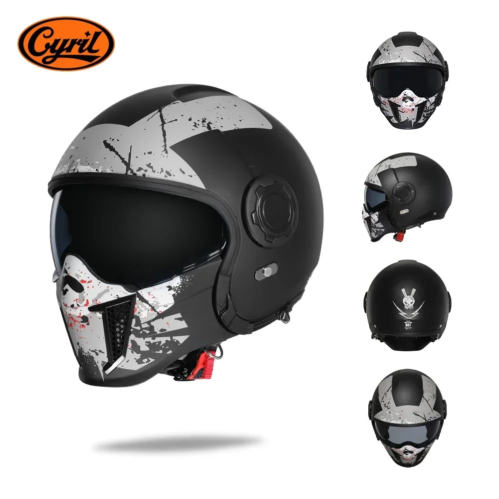Retro Modular Helmet with DOT and ECE Approval