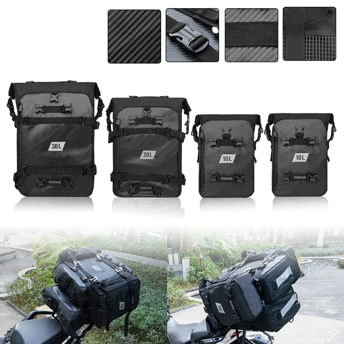 Motorcycle Backpack – Waterproof 8L–30L Cycling & Travel Bag