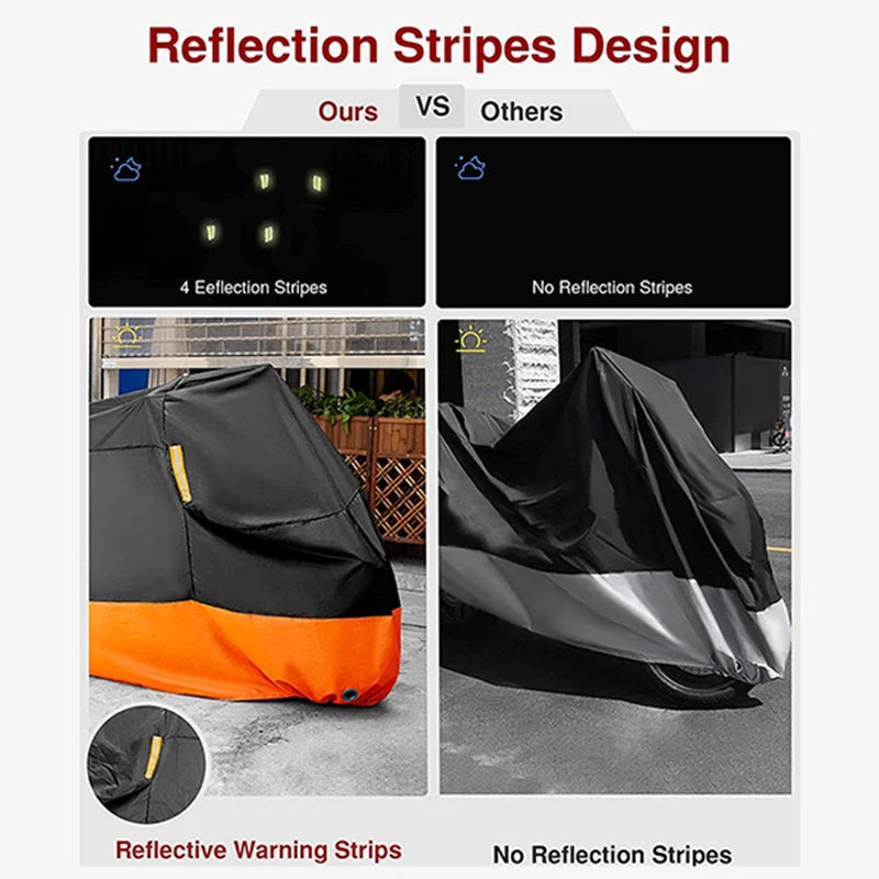 For KTM Ready to Race ADV Duke 390 690 790 890 1190 RC Motorcycle Cover Waterproof Outdoor Scooter UV Protector Dust Rain Cover – 210D Polyester Taffeta PU Silver Orange Elasticized Hem M-4XL