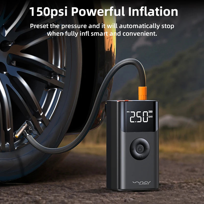 Motorcycle Jump Starter 12V 600A with Air Compressor Portable Power Bank Tyre Inflator LED Lighting Battery Booster