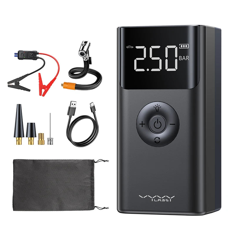 BASEUS QS003 Plus 4-in-1 Jump Starter – 12V 1000A with 150PSI Air Compressors, LED Light & Power Bank