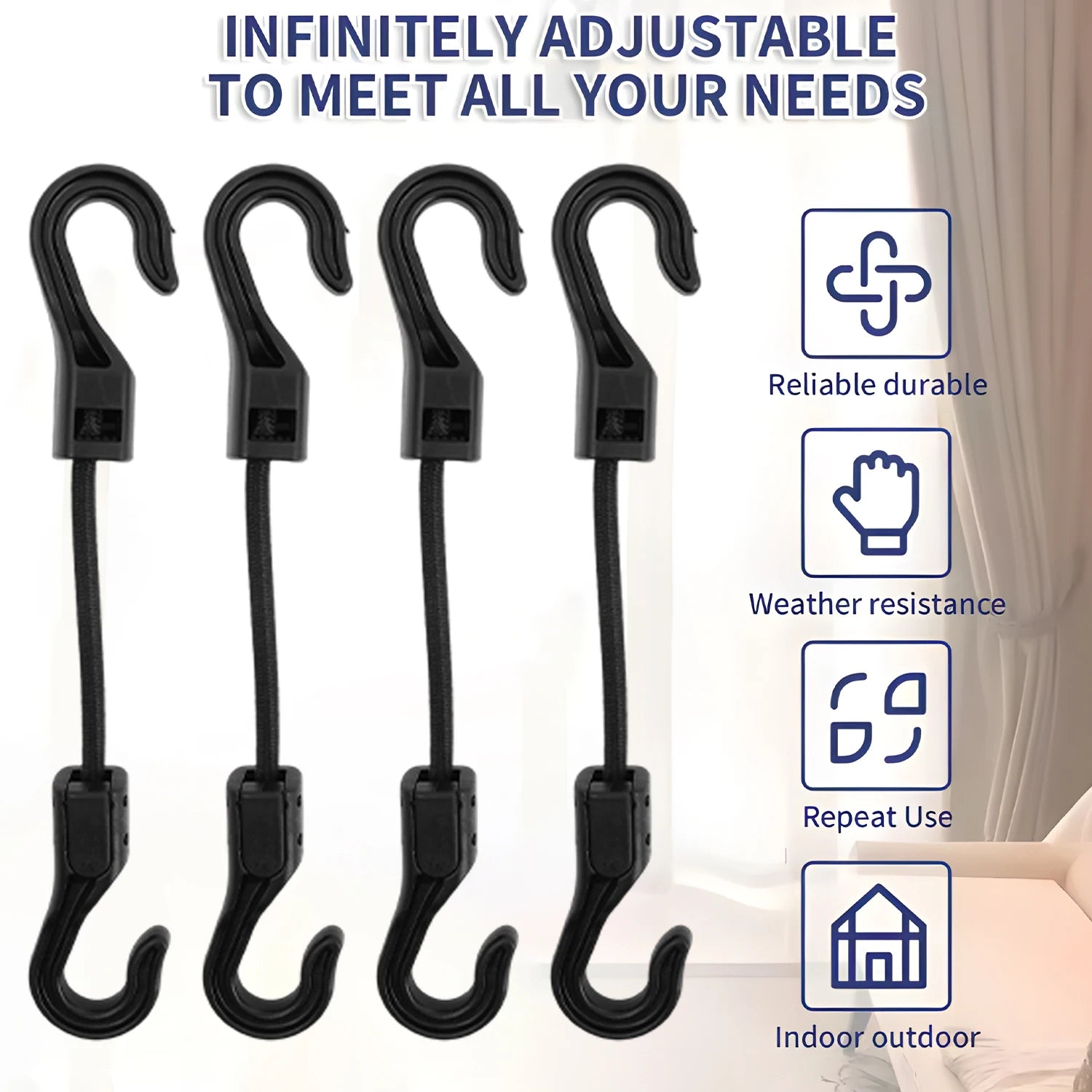 Bungee Straps – Heavy Duty Elastic Tie Down Straps with Hooks