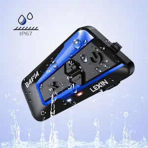 LEXIN B4FM-X Motorcycle Bluetooth Intercom – 10-Rider Music Sharing