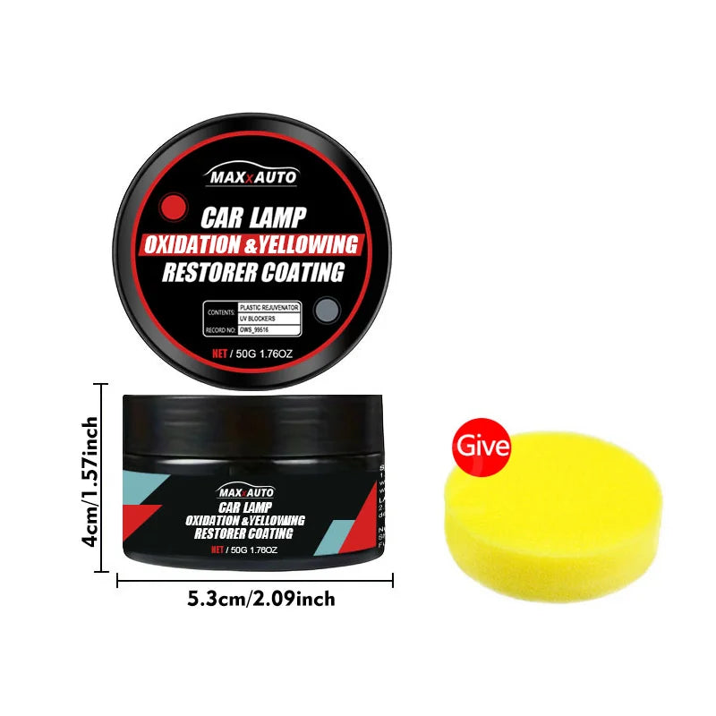 Car & Motorcycle Headlight Restoration Polish Paste – Removes Yellowing Oxidation Scratches – Restores Clarity & Night Visibility – 50g / 100g / 200g / 300g – $25