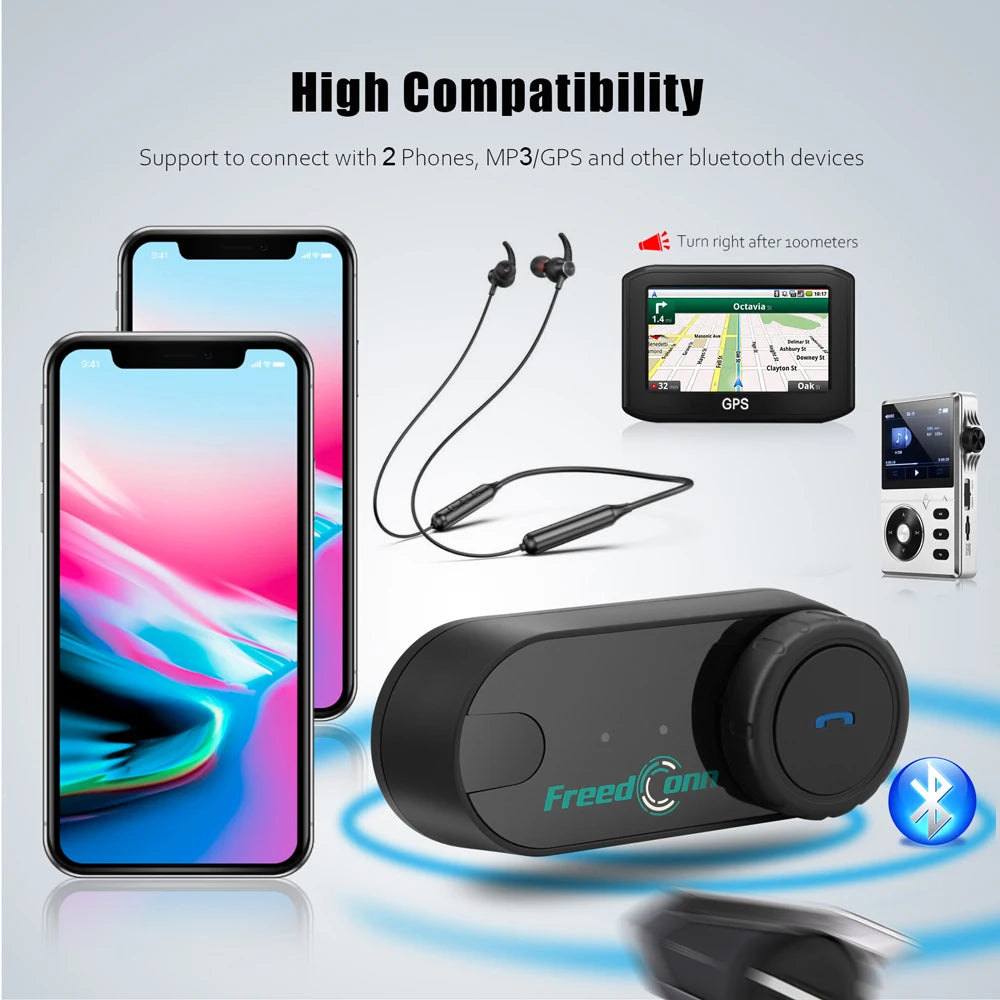 FREEDCONN T-COM VB Motorcycle Bluetooth Intercom – 6-Rider Group