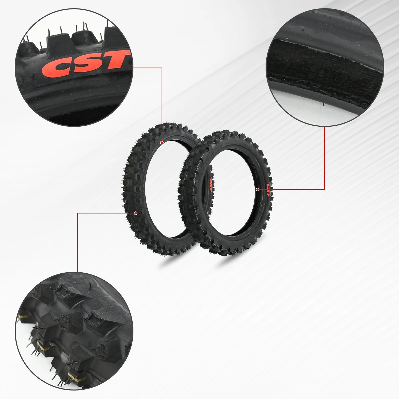 Dirt Bike Tires – 60/100-14 Front & 70/100-12 Rear Tires for Surron