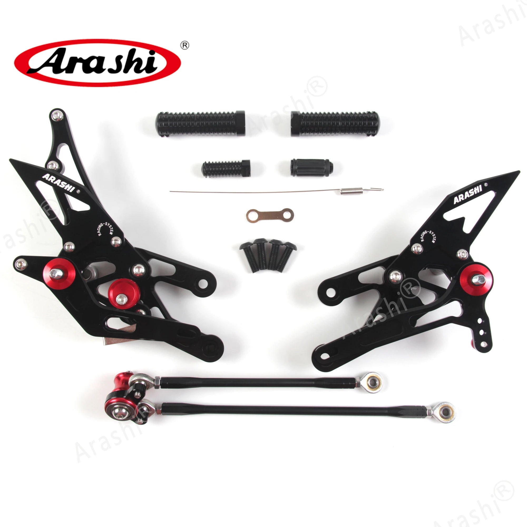 Honda CBR600RR 2003–2006 Arashi Adjustable Rear Set Foot Pegs – CNC 6061-T6 Aluminum – Black / Gold / Titanium Gray – Ships from USA – $234–$239