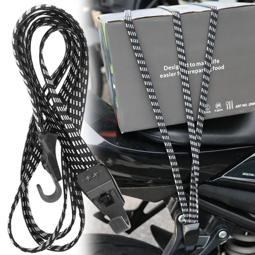 Bungee Straps – 90cm Adjustable Motorcycle Luggage & Helmet Strap