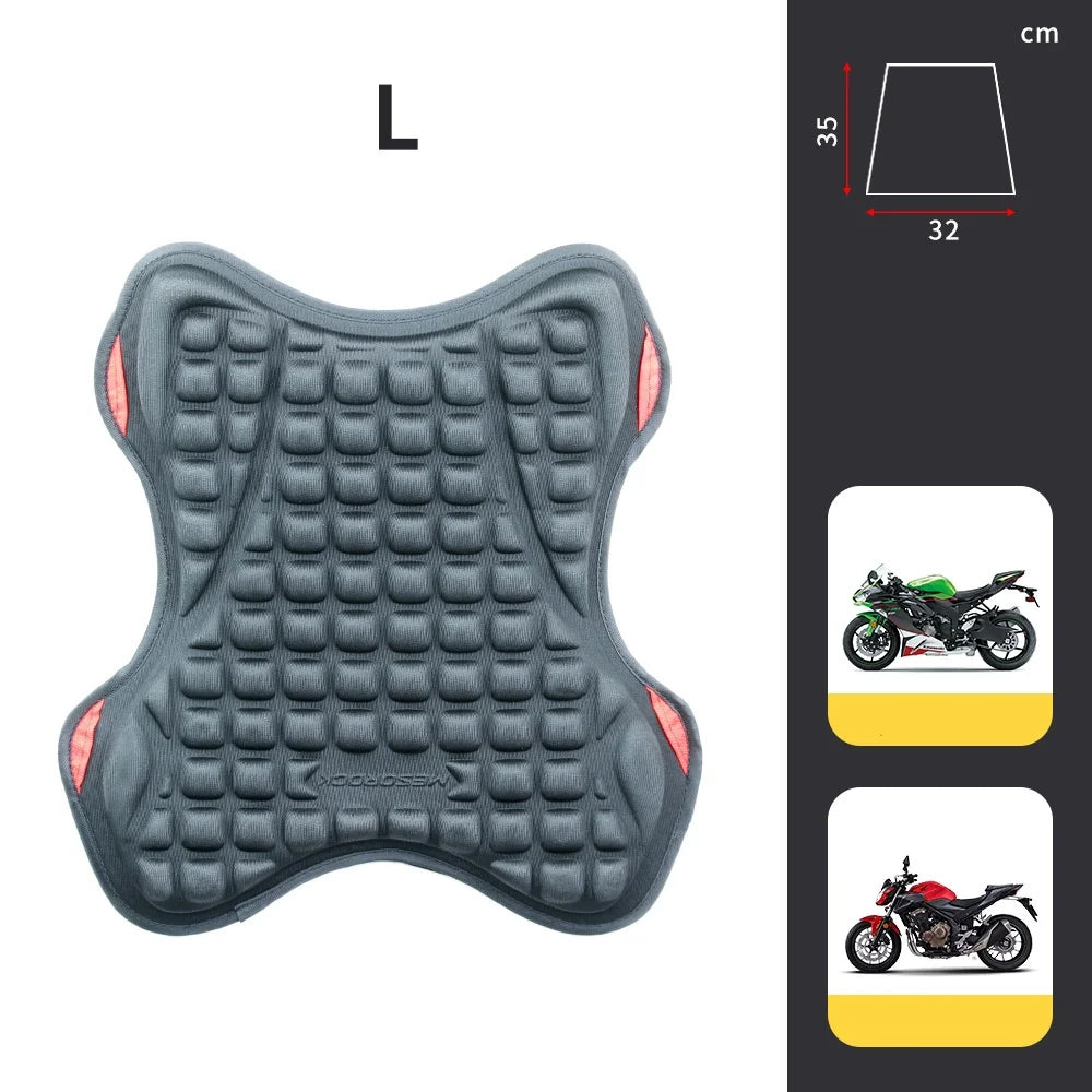 Black Comfort Gel Motorcycle Seat Pad Breathable Universal Shock Absorbing Cushion Bike Seat Cover for Advanced Mountain Riding
