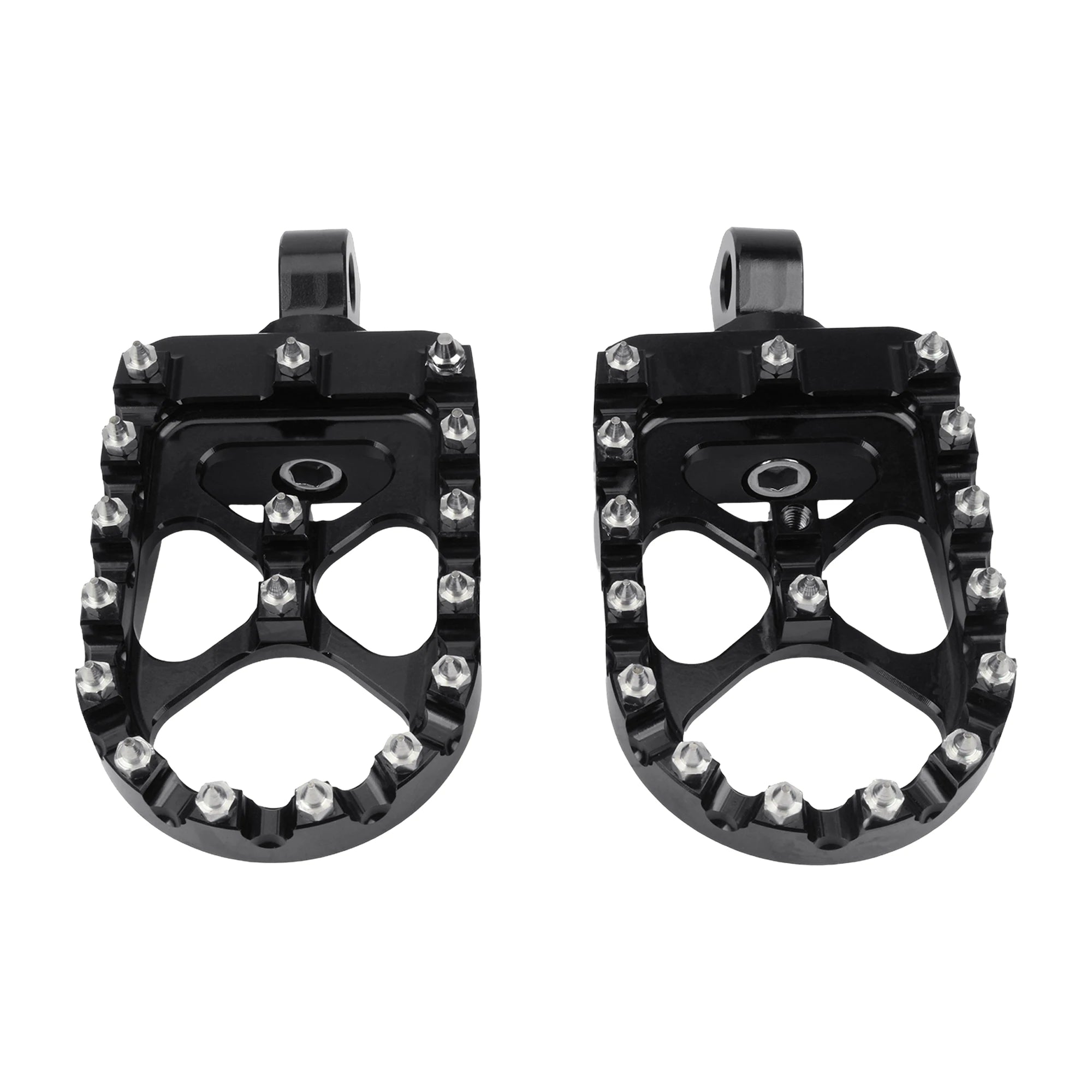 Harley-Davidson Wide Fat Foot Pegs – 360° Rotatable – Dyna / Fat Bob / Softail / Sportster / Street Bob – CNC Aluminum + Stainless Steel – 57mm Wide – 5 Colors – $51
