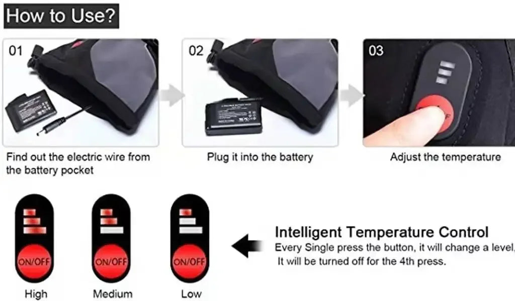 Heated Gloves with Rechargeable Battery Thermal Gloves for Women Men Husband Ski Motorcycle Glove Hand Warmer Heat