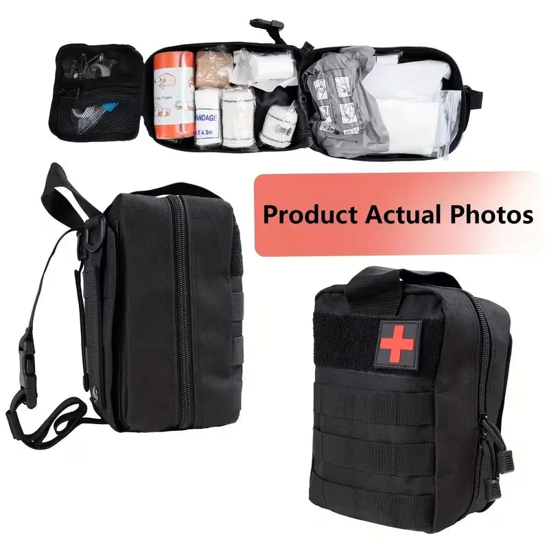 379-Piece IFAK Trauma First Aid Kit with MOLLE Pouch Emergency Survival Kit for Motorcycle Camping Hiking Car Travel Home Sports