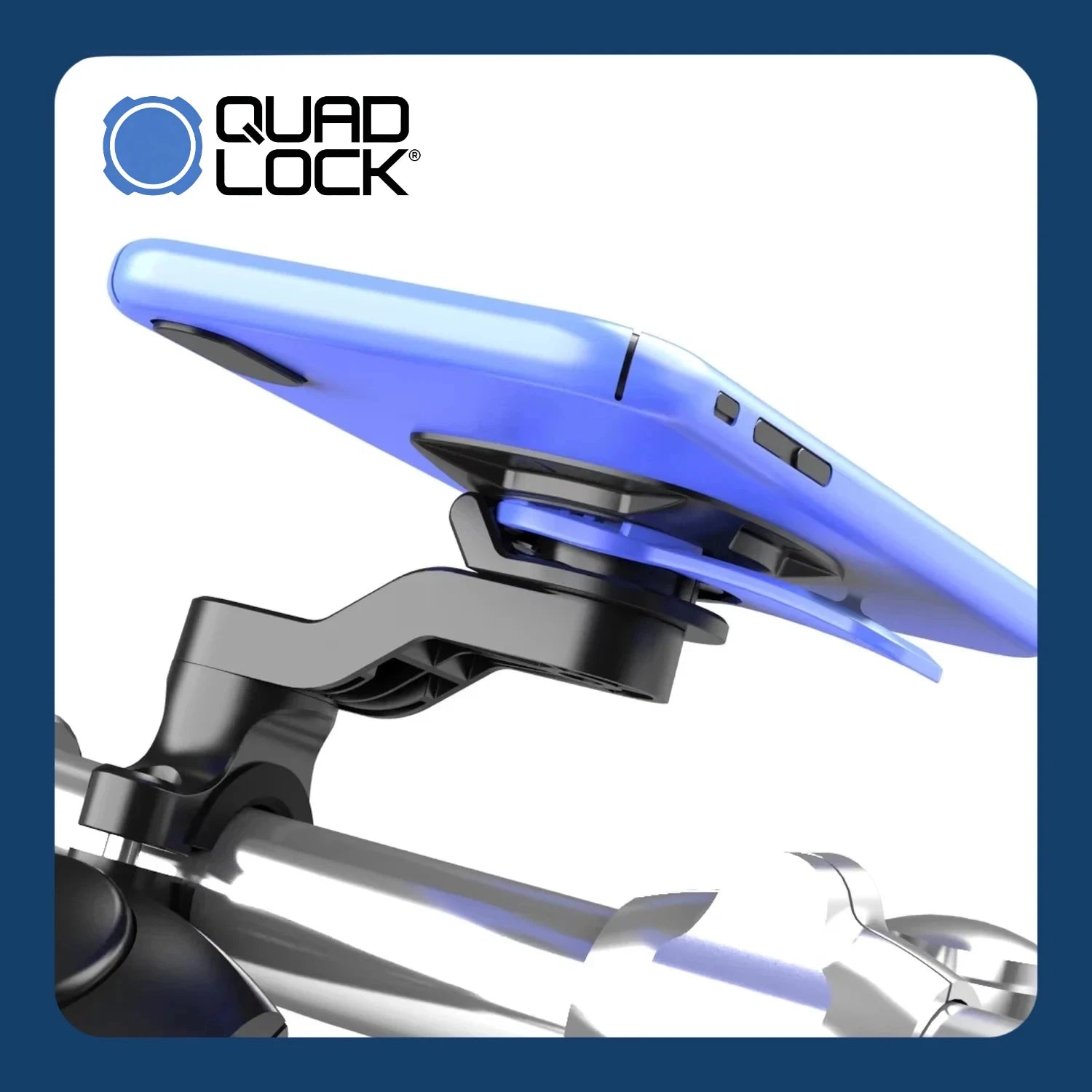 QUAD LOCK Anti-Vibration Motorcycle Phone Mount – Universal Shock-Absorbing Handlebar Holder for Bikes & Scooters