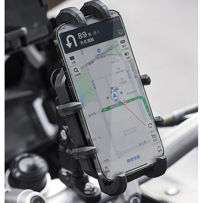 Motorcycle Wireless Charging Phone Mount – QC 3.0 Fast Charger GPS Handlebar Holder for 4–7" Phones