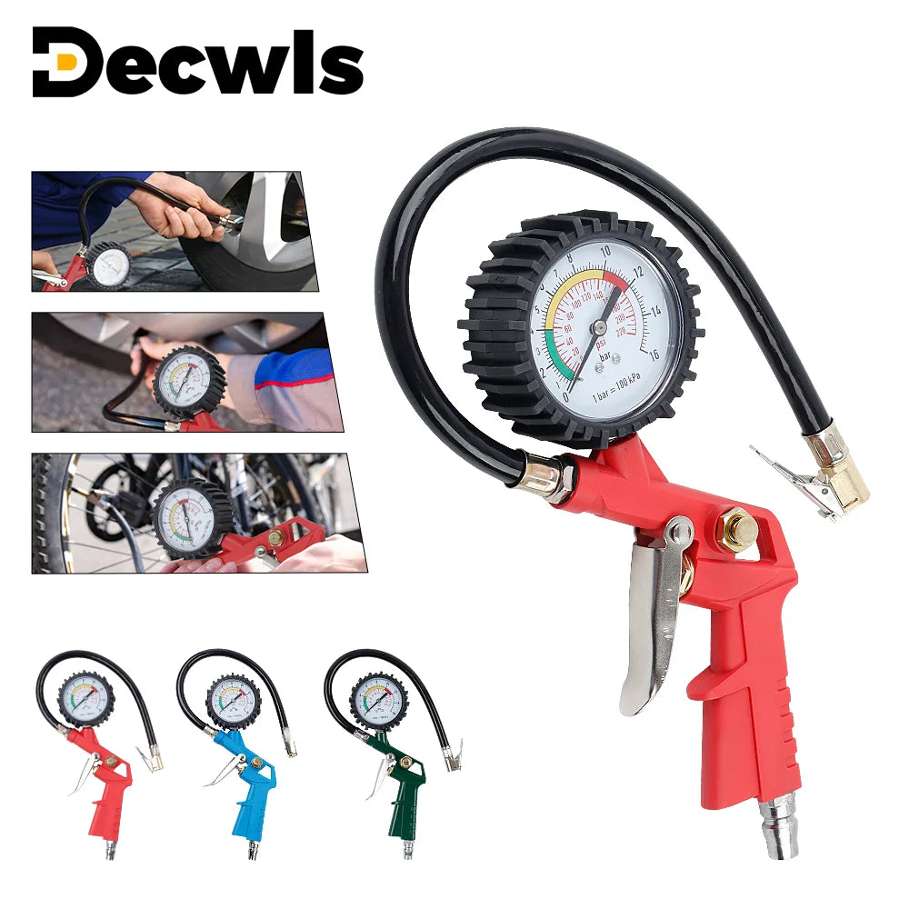 0–220 PSI / 0–16 Bar Tire Pressure Gauge – Dual Scale