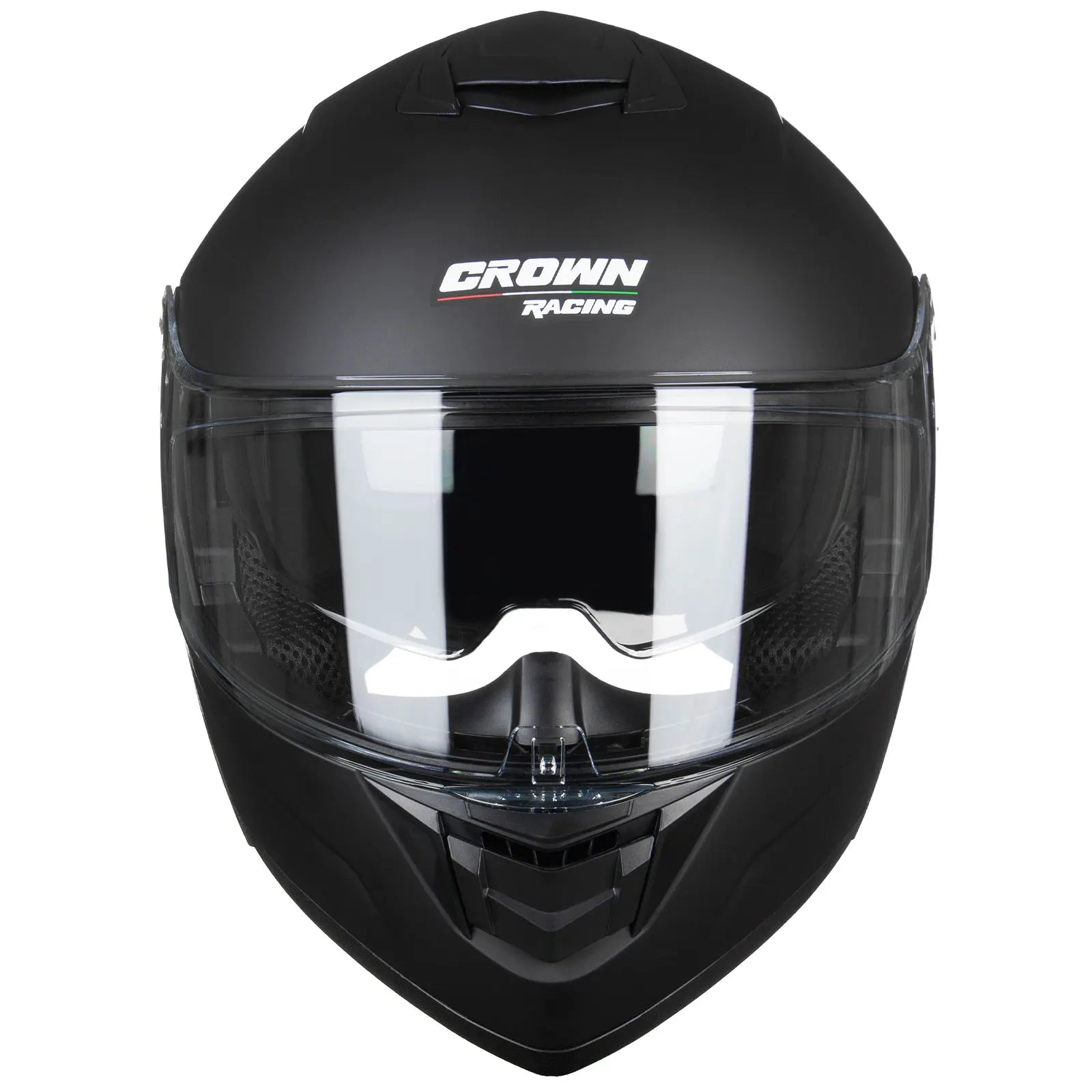 Crown Racing Modular Motorcycle Helmet, DOT Certified Flip-Up Full Face Helmet with Dual Visor and Extra Clear Shield, Adult Sizes M-XL, Matte Black