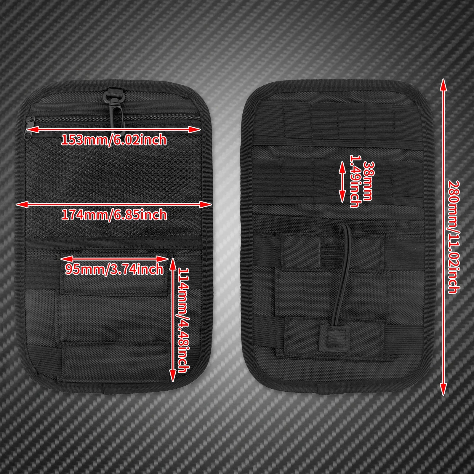 MACTIONS Motorcycle Saddlebag Organizer Hard Bags Inner Storage Case for Harley Touring Road King Street Glide Electra Glide Dyna Softail 1993-Up – Nylon Waterproof Zippered Pockets