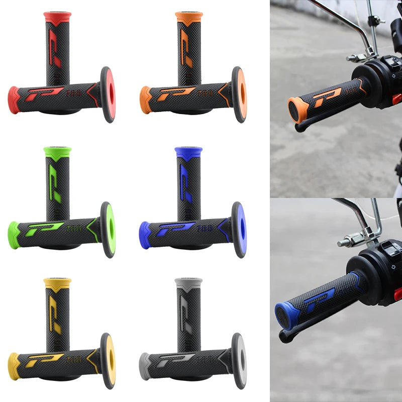 Motorcycle Handlebar Grips 7/8" 22mm 24mm Gel Rubber Universal Anti-Slip Racing Grips for ATV Dirt Pit Bike Motocross Scooter MTB Bicycle – 6 Colors