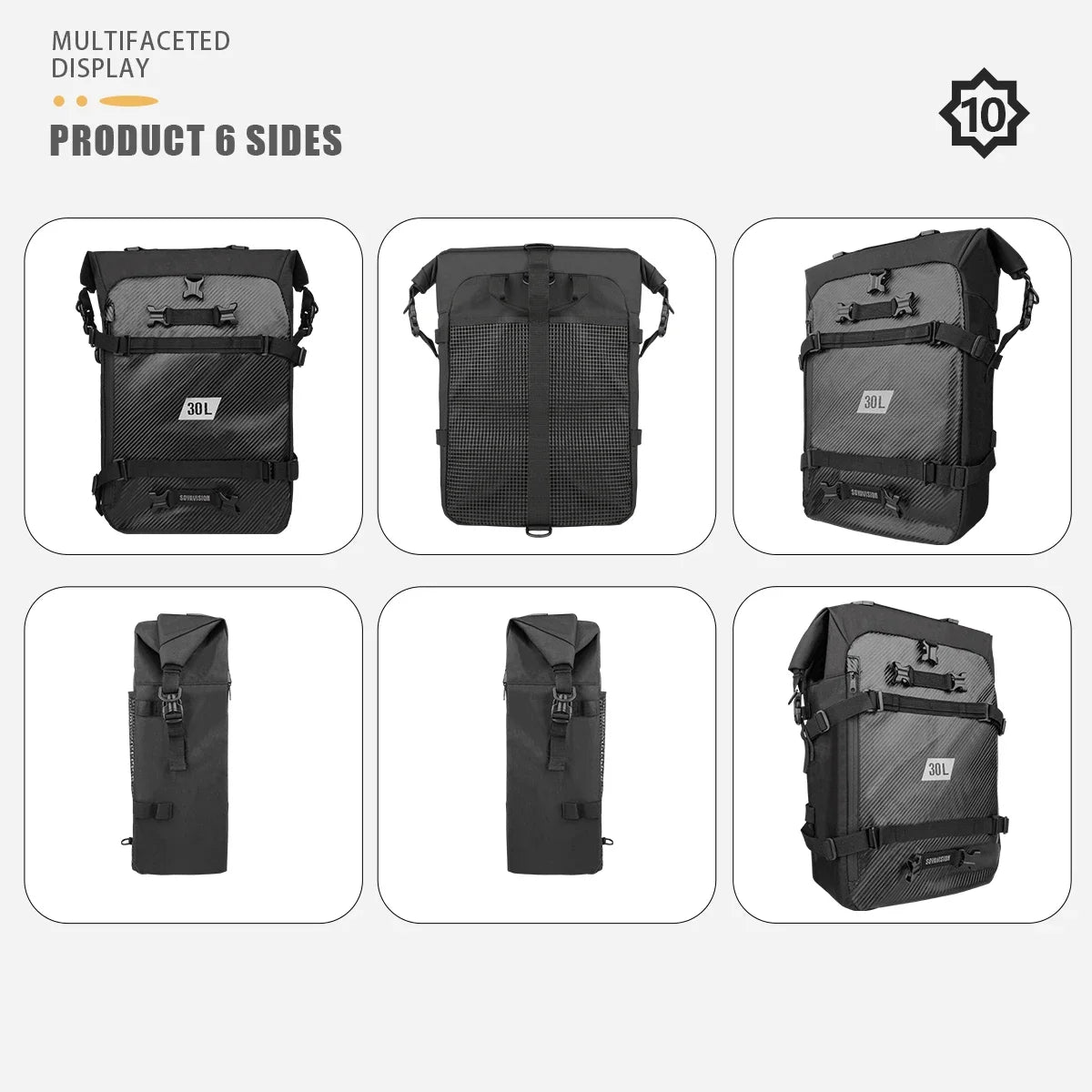 Motorcycle Backpack – Waterproof 8L–30L Cycling & Travel Bag