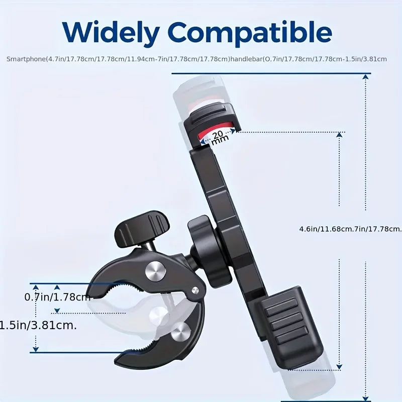 Anti-Vibration Motorcycle Phone Mount – Shockproof Holder for Motorcycles, E-Bikes & Bicycles