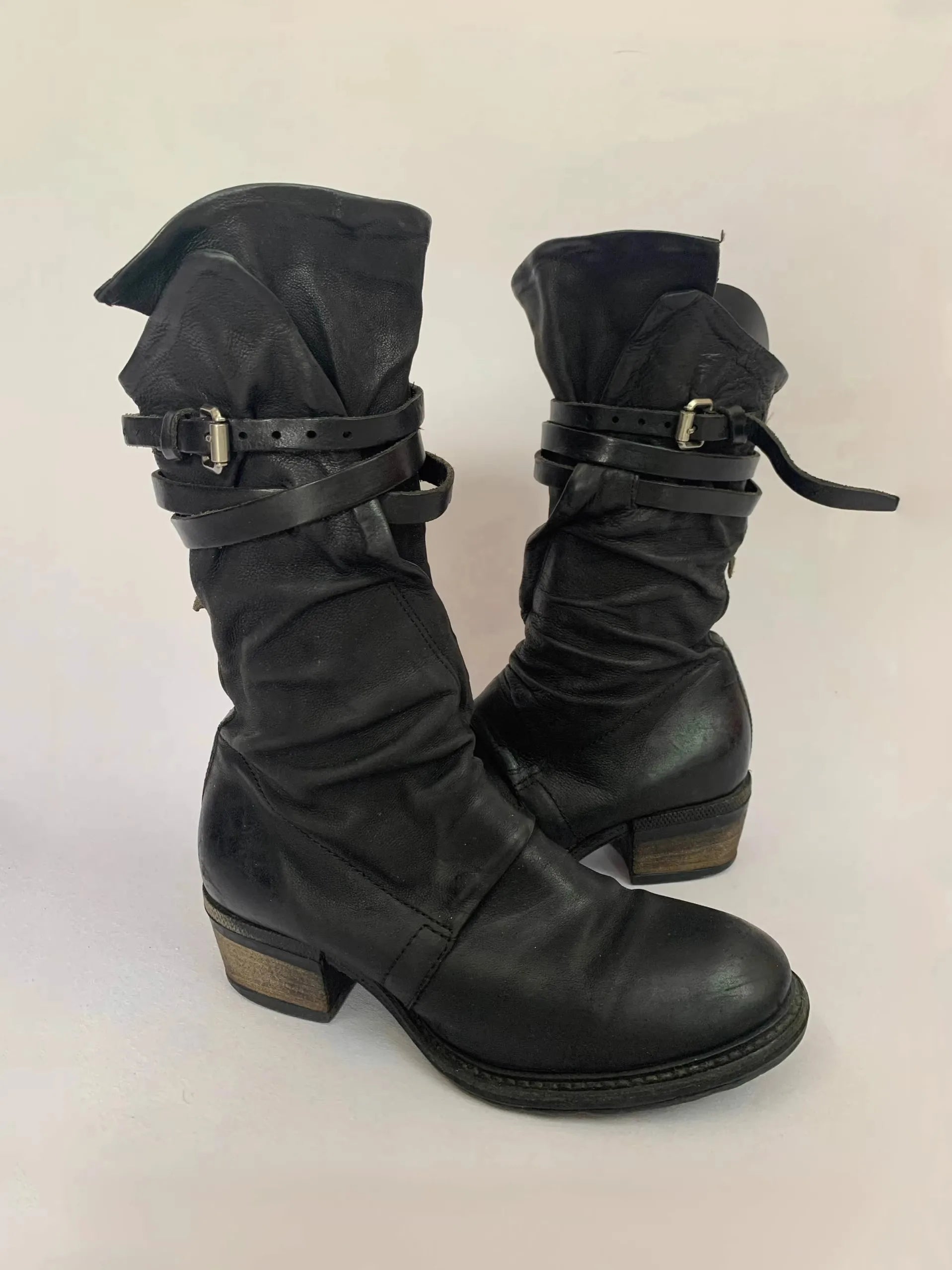 Riding Boots – Retro Motorcycle Boots for Men & Women, Side Zipper & Buckle Strap