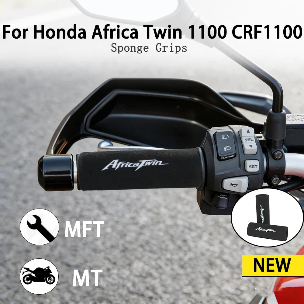 YUCHUMOTO Honda Africa Twin Anti-Vibration Sponge Foam Handlebar Grip Covers UV Resistant Slide-Over Grip Accessories for Honda CRF1100L CRF1000L Africa Twin XRV 750 XRV 650 – White
