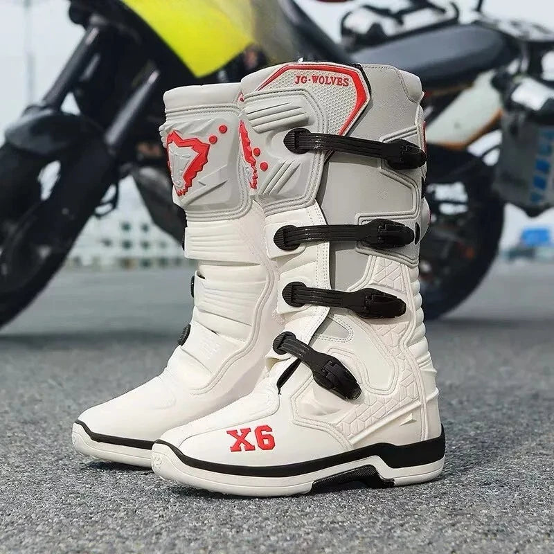 Riding Boots – X6 Off-Road Motorcycle Boots, Mid-Calf Protective Racing Boots for Men & Women