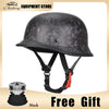 Carbon Fiber Helmets – DOT Certified 12K Carbon Fiber Half Face Motorcycle Helmet, Vintage German-Style Cruiser