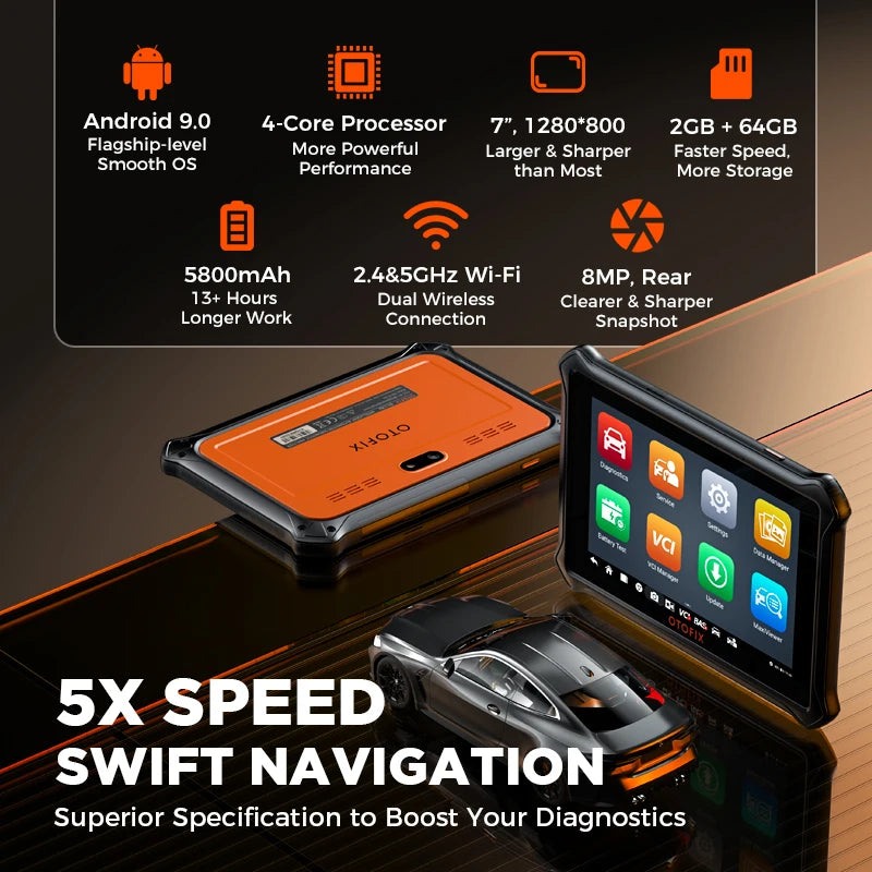 OTOFIX D1 Lite Bi-Directional OBD2 Scanner – 38+ Resets – All System – FCA SGW – DoIP + CAN FD – 7" Android Tablet – 2-Year Free Update – $518