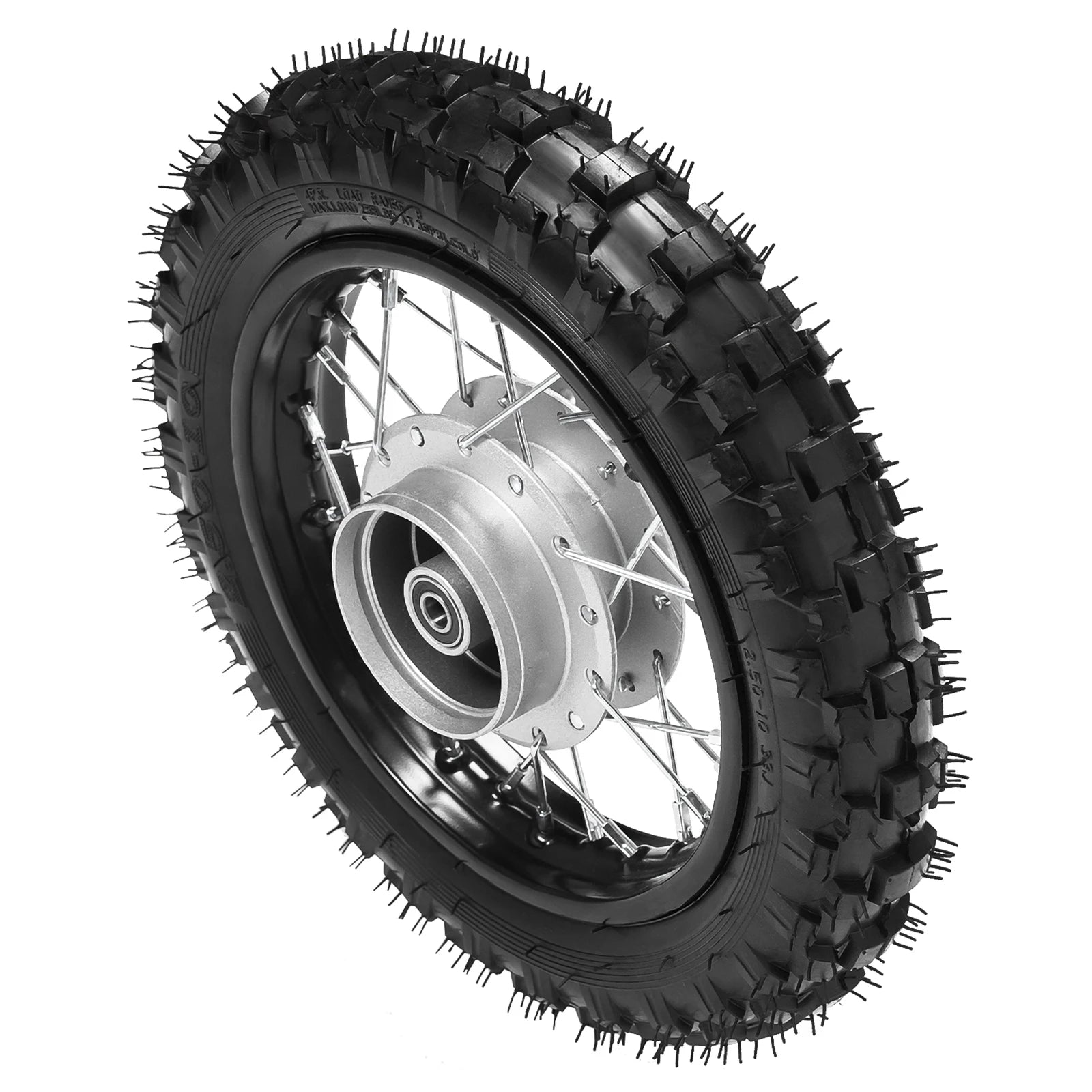 Dirt Bike Tires – 2.50-10 Front & Rear Wheel Rim Tire Set with Drum Brakes