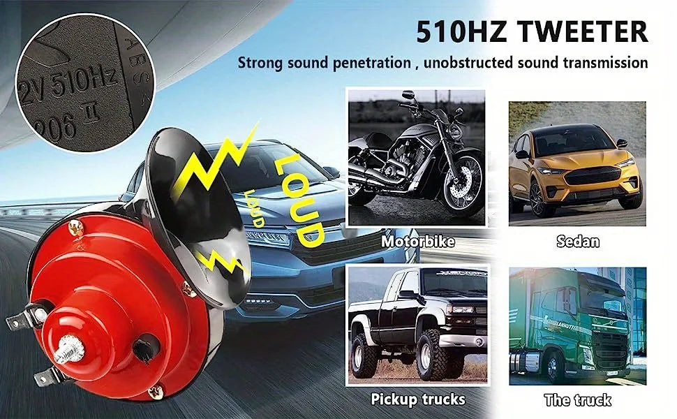 Motorcycle Horn – 12V/24V/48V Super Loud Waterproof Snail Horn