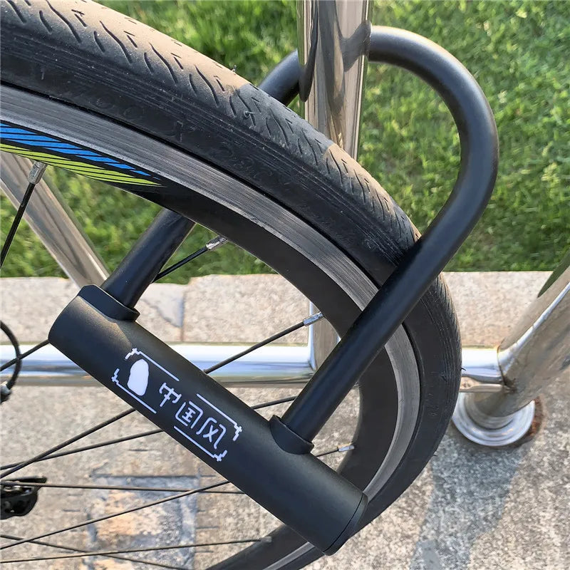 West Biking Bicycle U Lock MTB Road Bike Padlock Portable Anti-Theft Safety Motorcycle Scooter Cycling Lock Bicycle Accessories – Classic-046 Carbon Steel Zinc Alloy 18x13cm Black