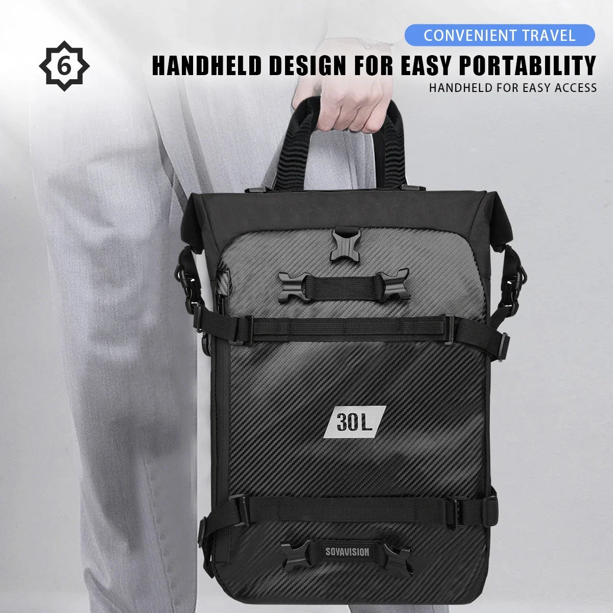 Motorcycle Backpack – Waterproof 8L–30L Cycling & Travel Bag