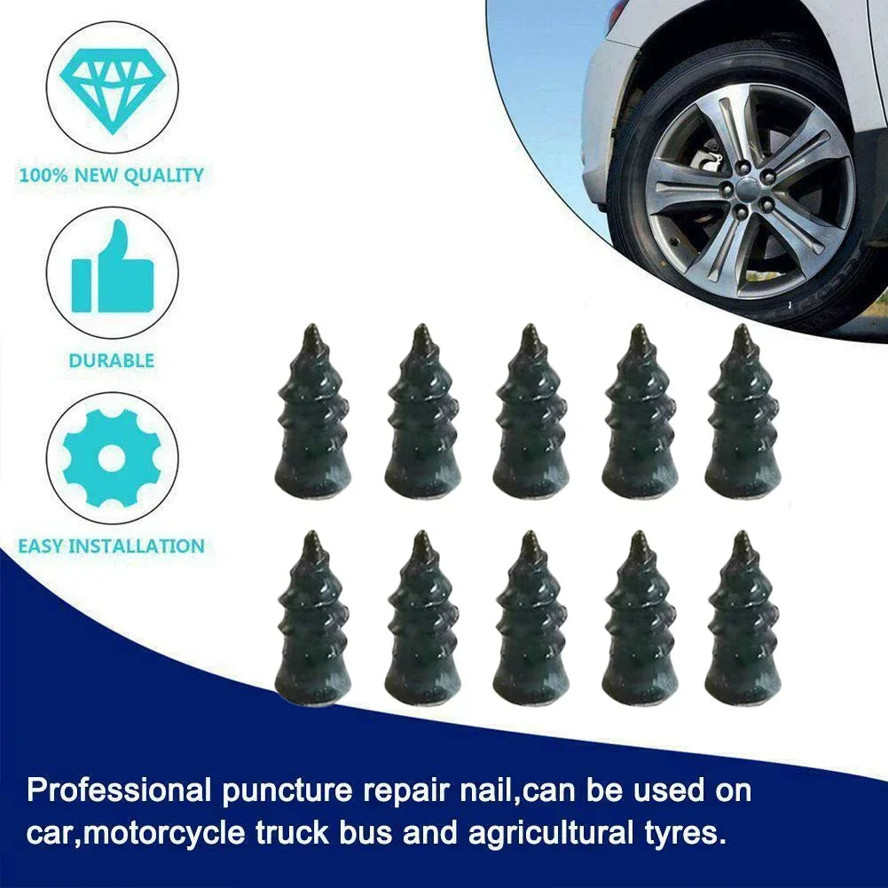 100pcs Rubber Tire Repair Nails – Small (0.1–3mm) or Large (3–5mm) Breach – Car Motorcycle Truck Scooter – $16–17