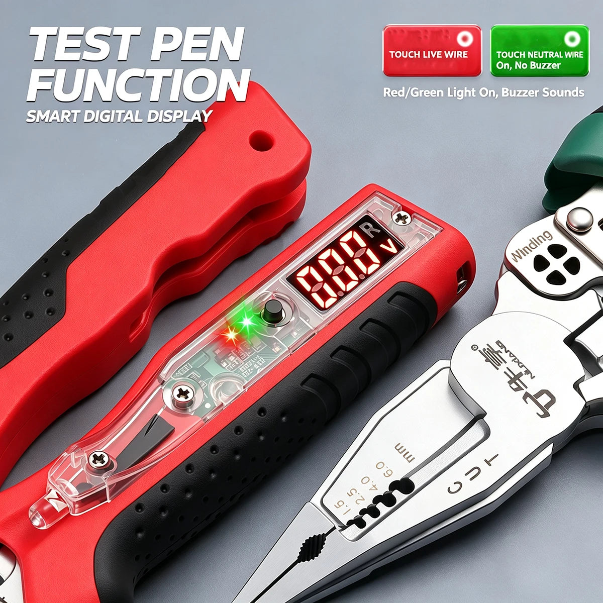 NIUXIANG 10-in-1 Rechargeable Wire Stripper Pliers – Built-In Voltage Tester – Wire Strip + Cut + Crimp – Motorcycle Electrical Repair – $31
