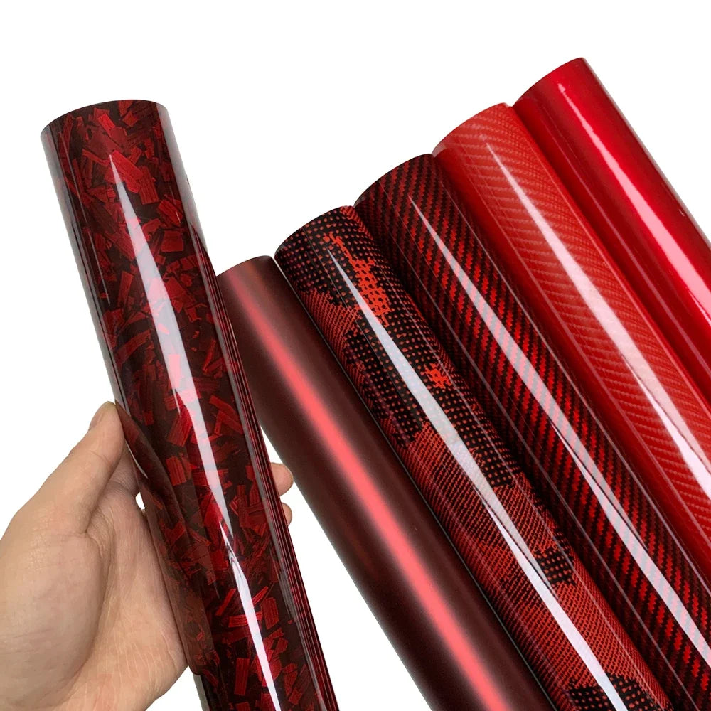 Decorative Vinyl Wrap Film 150cm – Python Camouflage / Carbon Fiber / Auroral Red / Matte Dark Red – Anti-Scratch Waterproof Self-Adhesive PVC – Car Motorcycle Helmet – 10–50cm Wide – $7–46