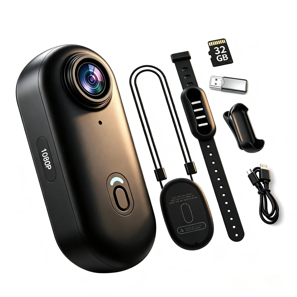 1080P Thumb Motorcycle Helmet Cam Tiny Portable Spring Clip POV Action Camera 8MP Sony Sensor Hands-Free Vlogging Motorcycle Camera for Cycling Motorcycle Bike