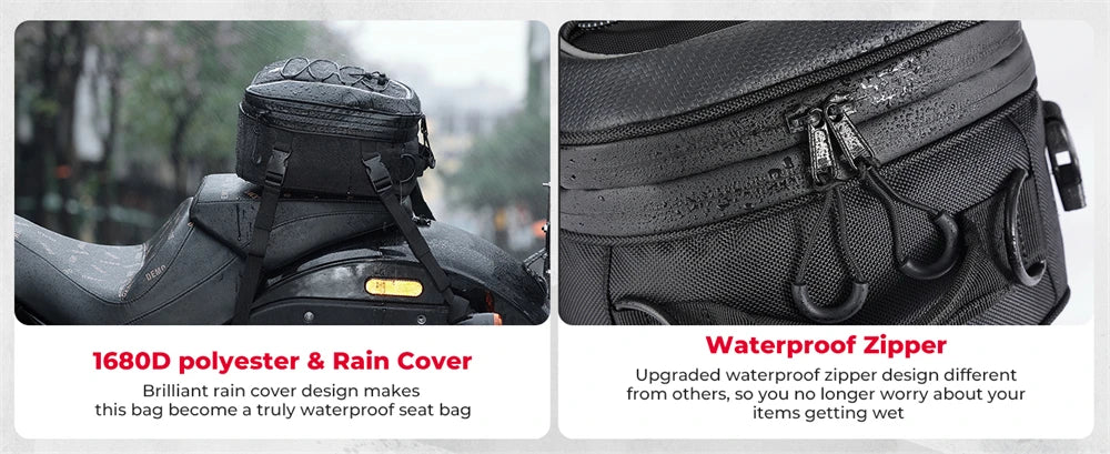 Motorcycle Backpack – KEMIMOTO Waterproof 7L–12L Expandable Riding Bag
