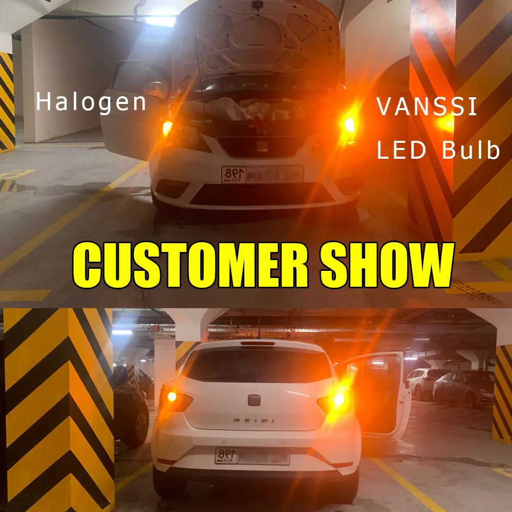 LED Turn Signal Bulbs – 1156 BA15S T20 7440 CANBUS Amber Yellow