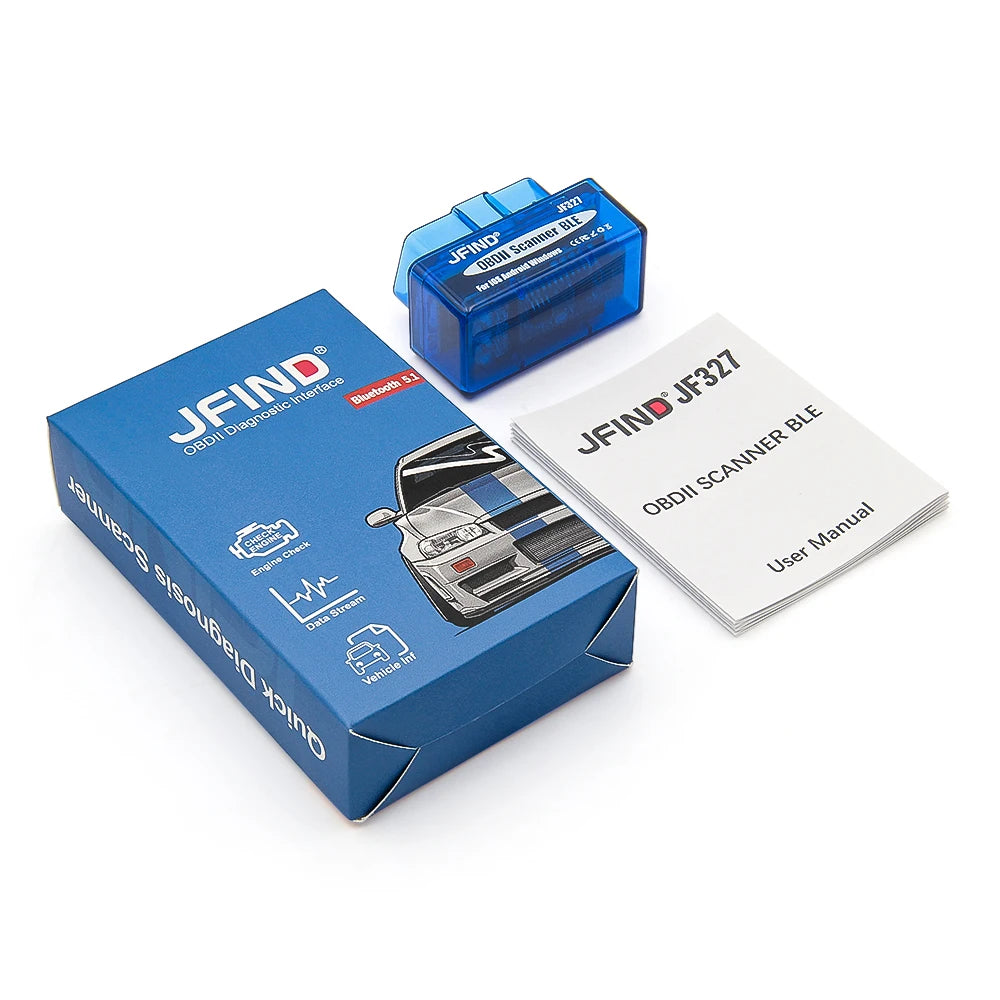 JFIND JF327 OBD2 Scanner – Bluetooth 5.1 – iOS + Android – Car + Motorcycle – Yamaha Honda Fault Code Reader – $16